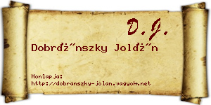 Dobránszky Jolán névjegykártya
