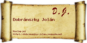 Dobránszky Jolán névjegykártya