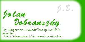 jolan dobranszky business card